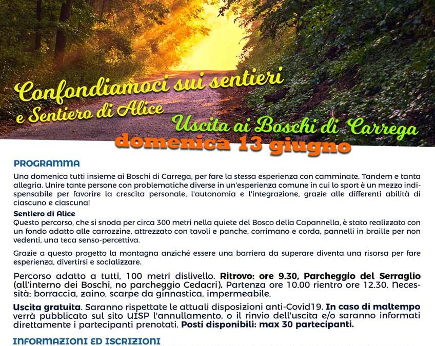 Nei Boschi di Carrega… anche in carrozzina! Domenica 13 giugno l’escursione