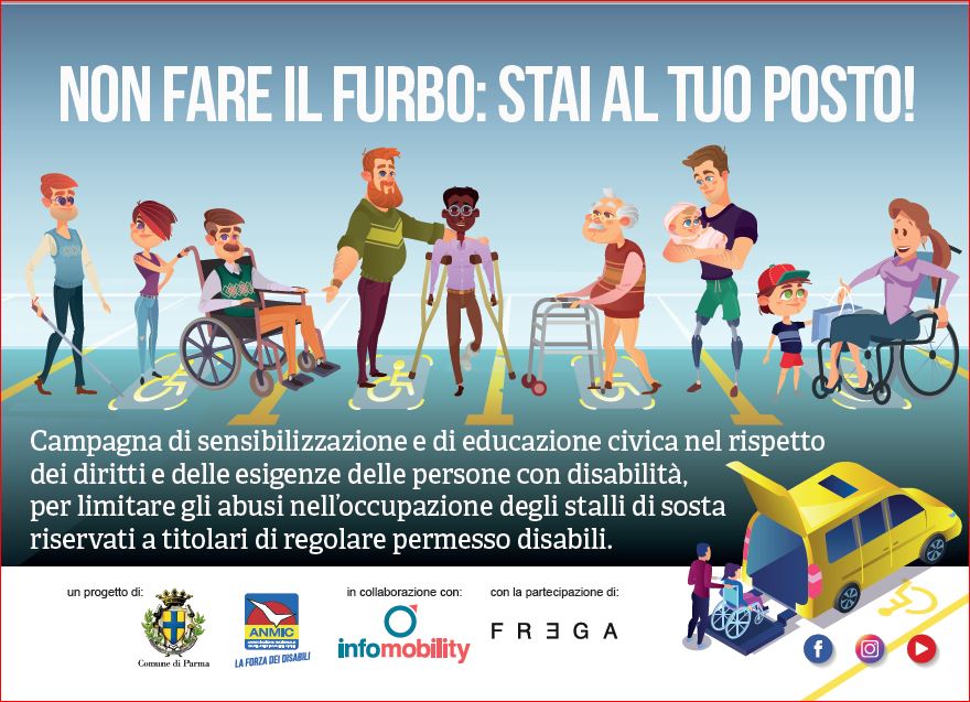 “Non fare il furbo: stai al tuo post!”: una campagna contro l’occupazione abusiva degli stalli per disabili